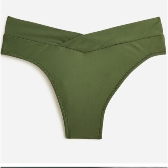 NWT J.Crew Women's Green Cross Front Cheeky Swim Bikini Bottom Size 2x - Picture 1 of 5